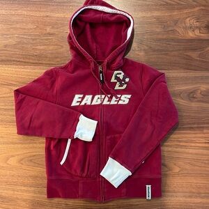 Boston College Zip Up Cropped Hoodie, Size S